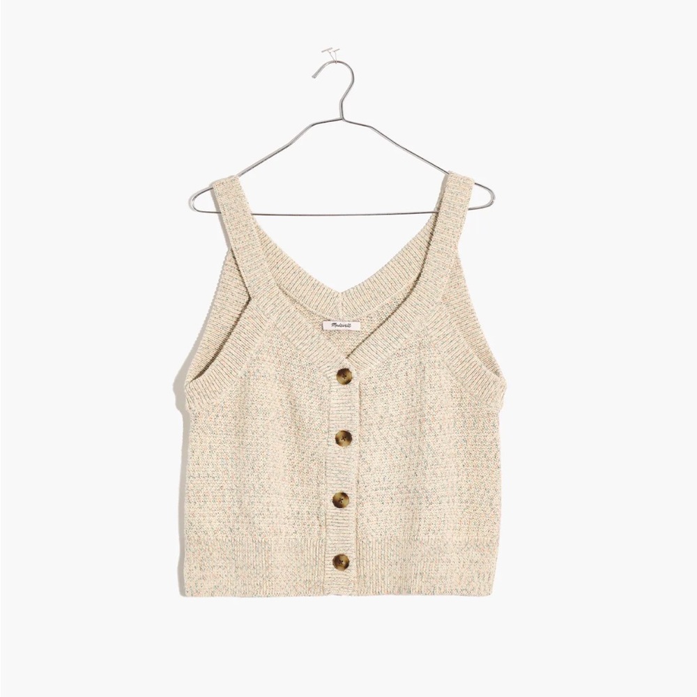 ❌SOLD❌Madewell Rainbow Marled Wakefield Button-Front Sweater Tank Size S - Picture 3 of 12